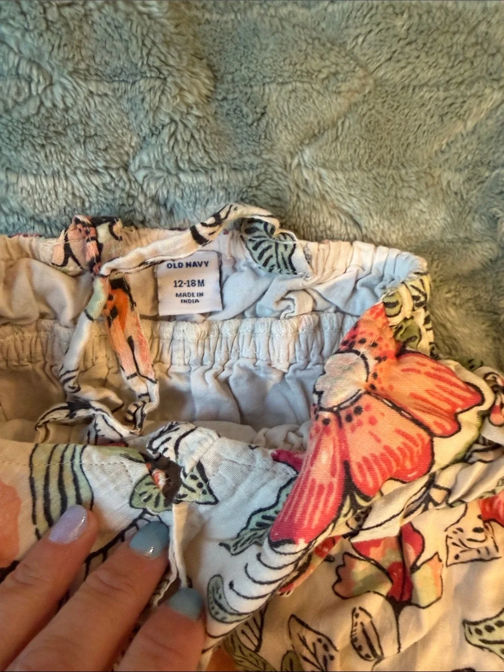 Old Navy Floral Baby Girls White Pink Green Orange Romper
